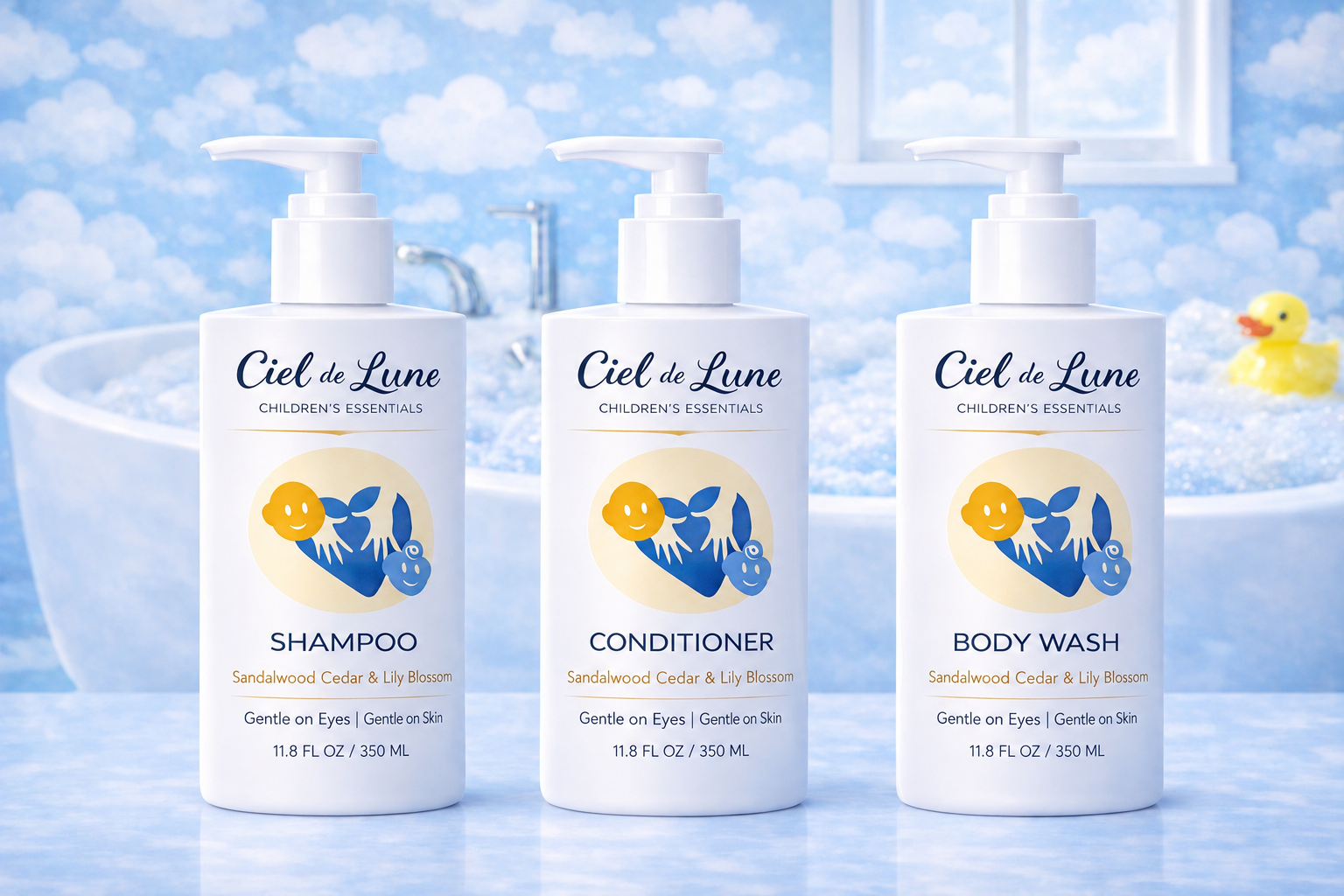 Ciel de Lune Shampoo, Conditioner, and Body Wash — 11.8oz bottles